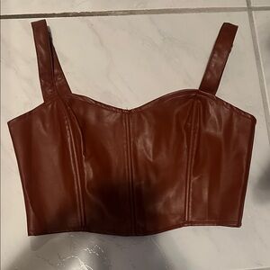 Lulu's Faux Leather Crop Top